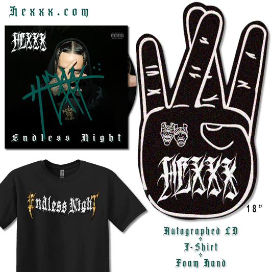 Bundle #2: CD + T-Shirt + Foam Hand | "Endless Night" by HEXXX